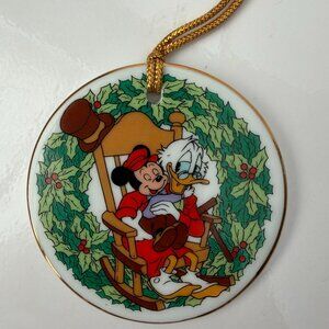 Vintage Disney Grolier Mickey Mouse and Donald Duck Christmas Ornament